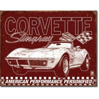 Plaque déco Corvette - 69...
