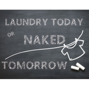 Plaque déco "Laundry today...