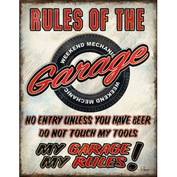 Plaque déco Rules Garage