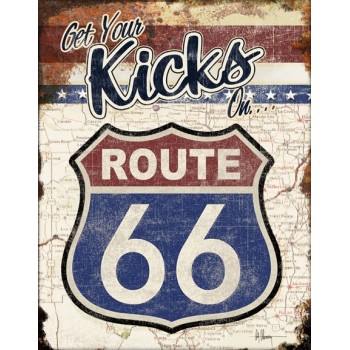Plaque déco Route 66 Kicks