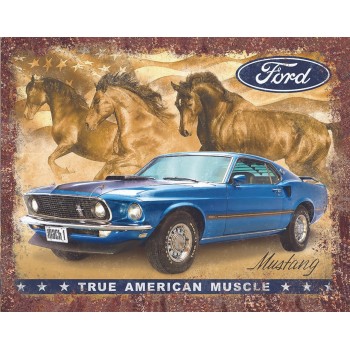 Plaque déco Mustang "True...