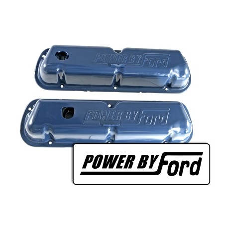ref_202678_Caches culbuteurss avec logo Powered by Ford Scott Drake C8OZ-6A582-BL