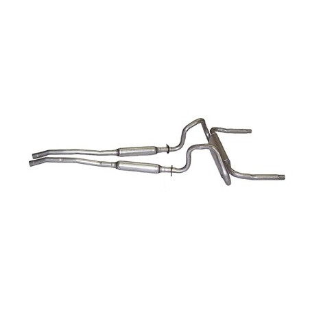 ref_202818_Ligne d'échappement double 2'' "concours" avec silencieux transversal Scott Drake C8ZZ-5257-CRK