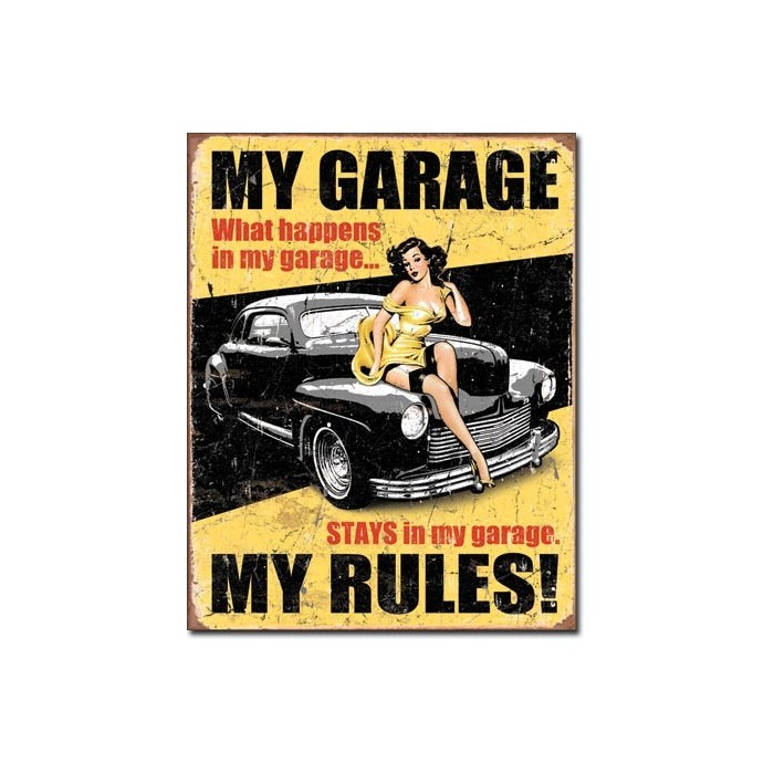 Plaque déco My Garage My Rules