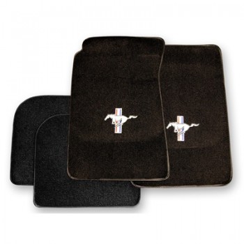 ref_199784_Tapis de sol noir avec logo Pony Scott Drake ACC-FM-CPFB-BK
