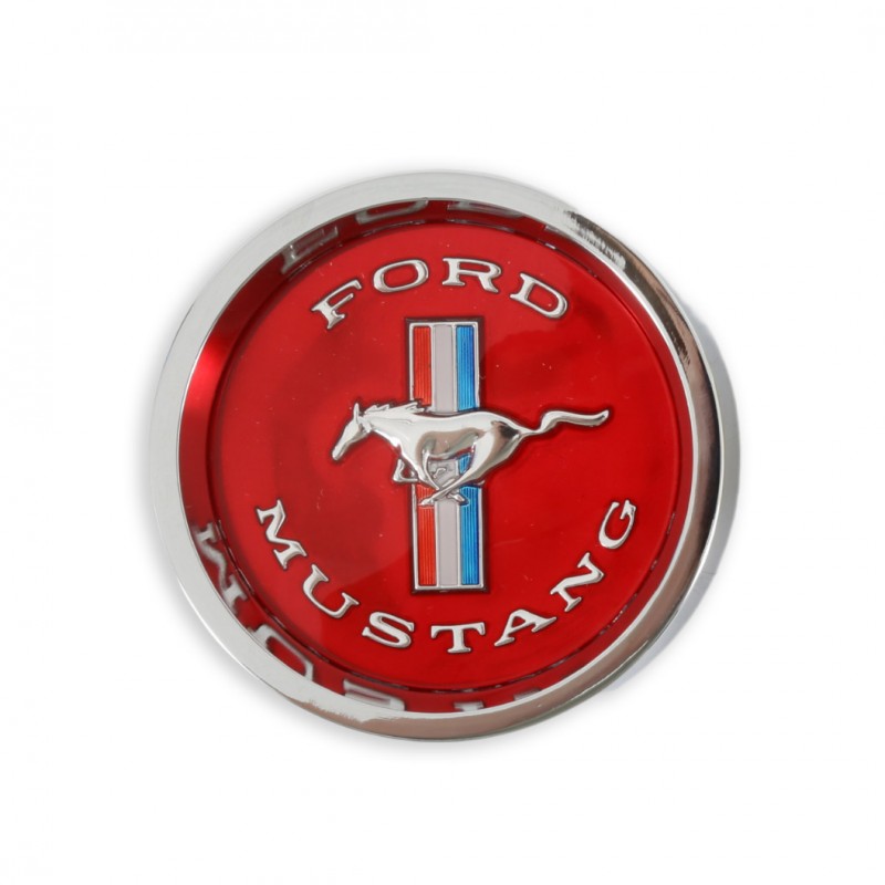 ref_8272_Cache central de roue "Styled steel wheel" avec pony rouge Scott Drake C5ZZ-1130-W